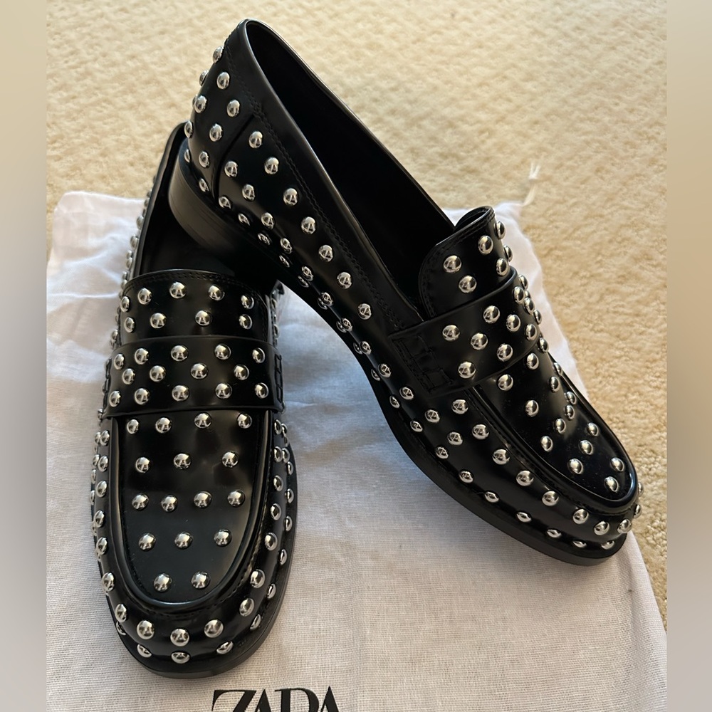 Zara Studded Loafers